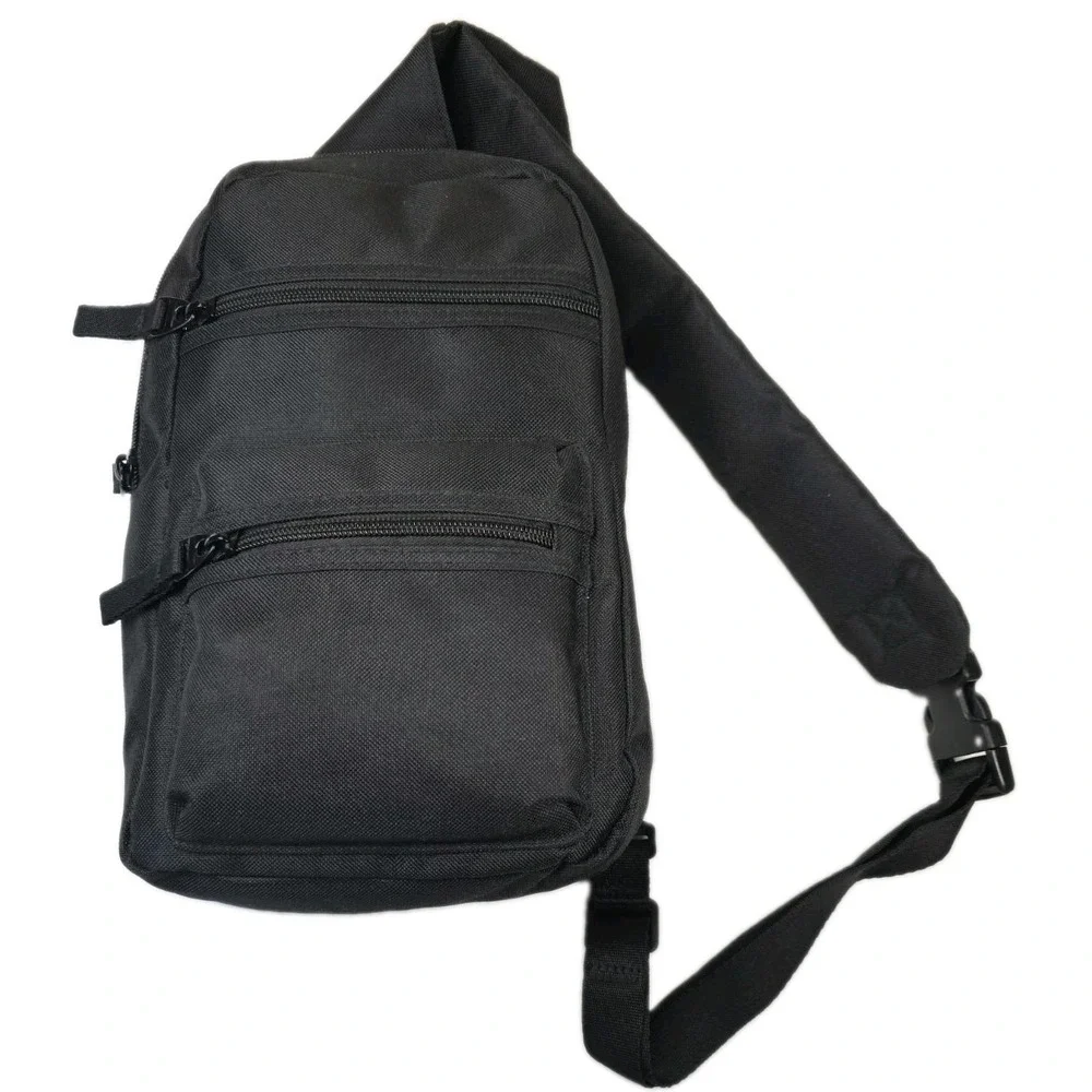 No Boundaries Men's Canvas Sling Bag Crossbody Chest Pack - Black (NWOT)